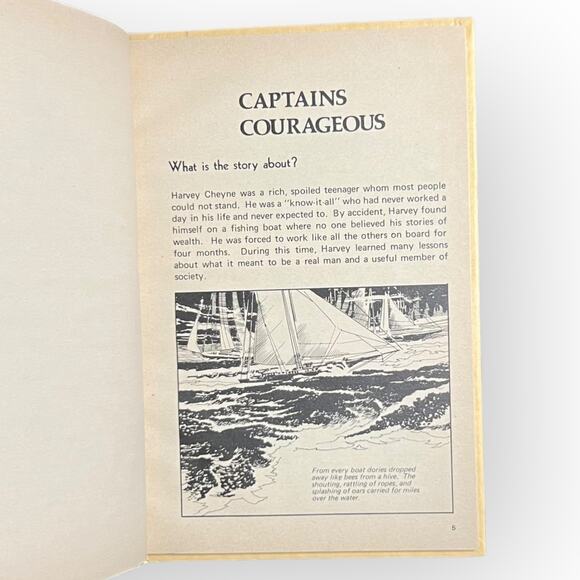 Captain's Courageous by Rudyard Kipling Vintage 1977 Hard Cover Graphic Novel - Picture 7 of 15